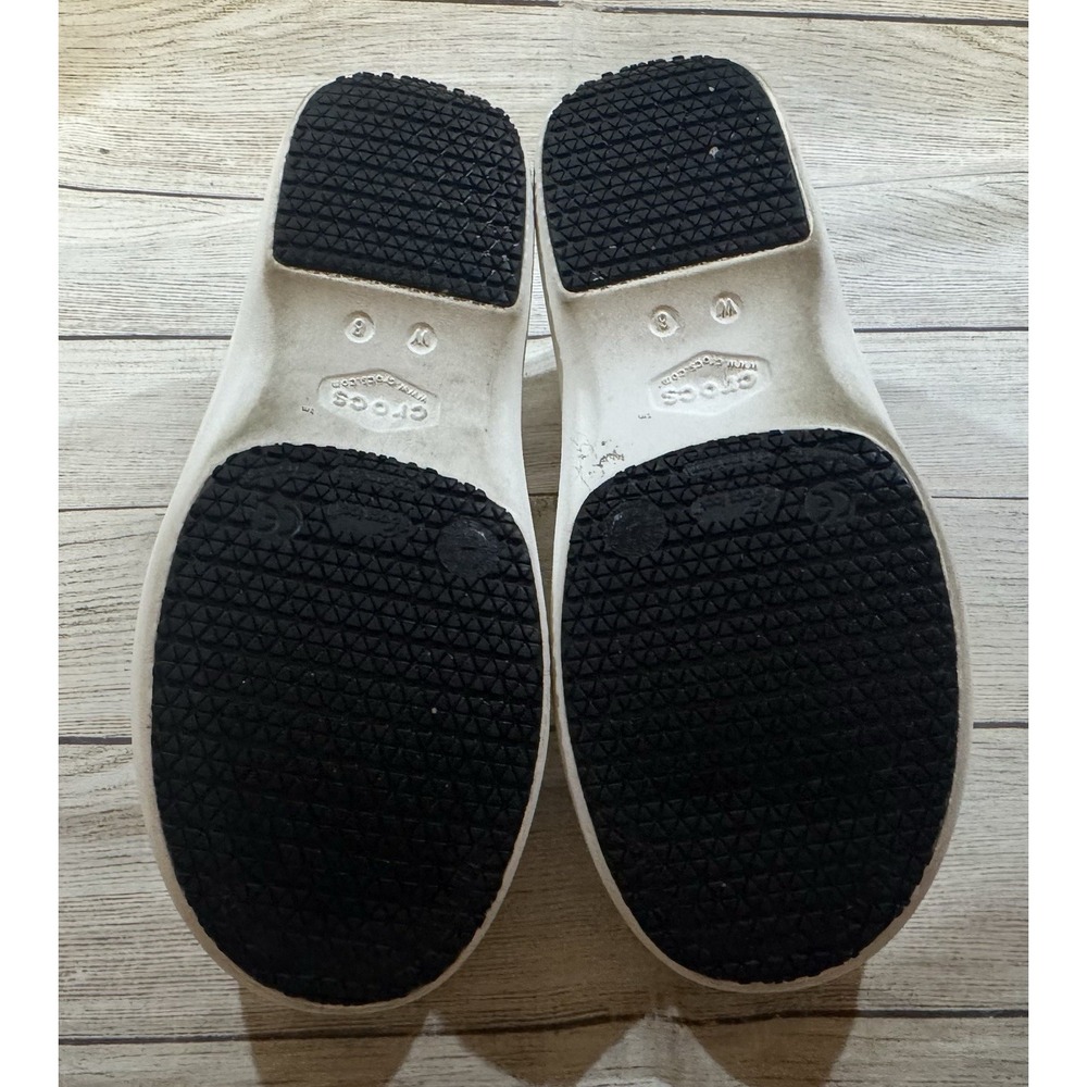 Wmns CROCS Dual Comfort Nursing Clog Slip on Shoes Crocs Lock Sole Sz 8 White - Picture 5 of 5
